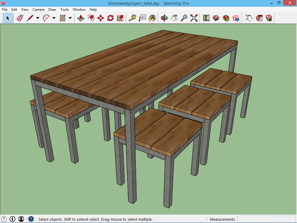 Oef Eenvoudige tafel - SketchUp: 3D voor iedereen